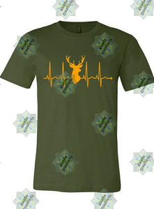 Mens Graphic T shirt Deer Heart Beat
