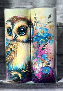 Owl Floral Tumbler