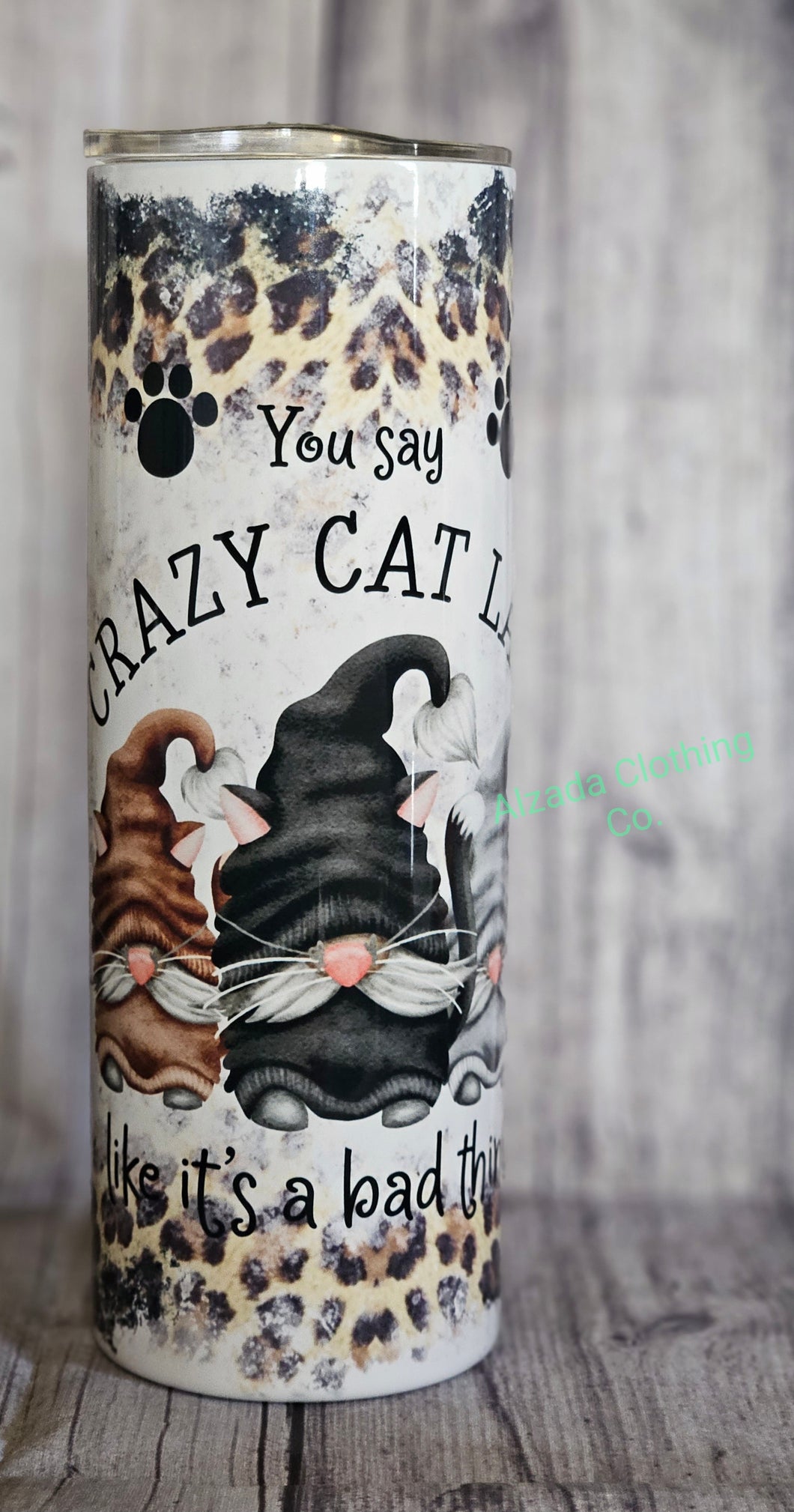 Distressed Leopard Crazy Cat Ldy Gnomes