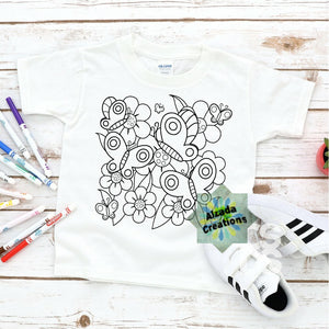 Butterflies and Flowers Coloring Shirt (Youth)