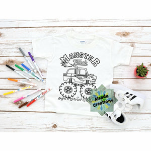 Monster Truck Coloring Shirt (Youth)