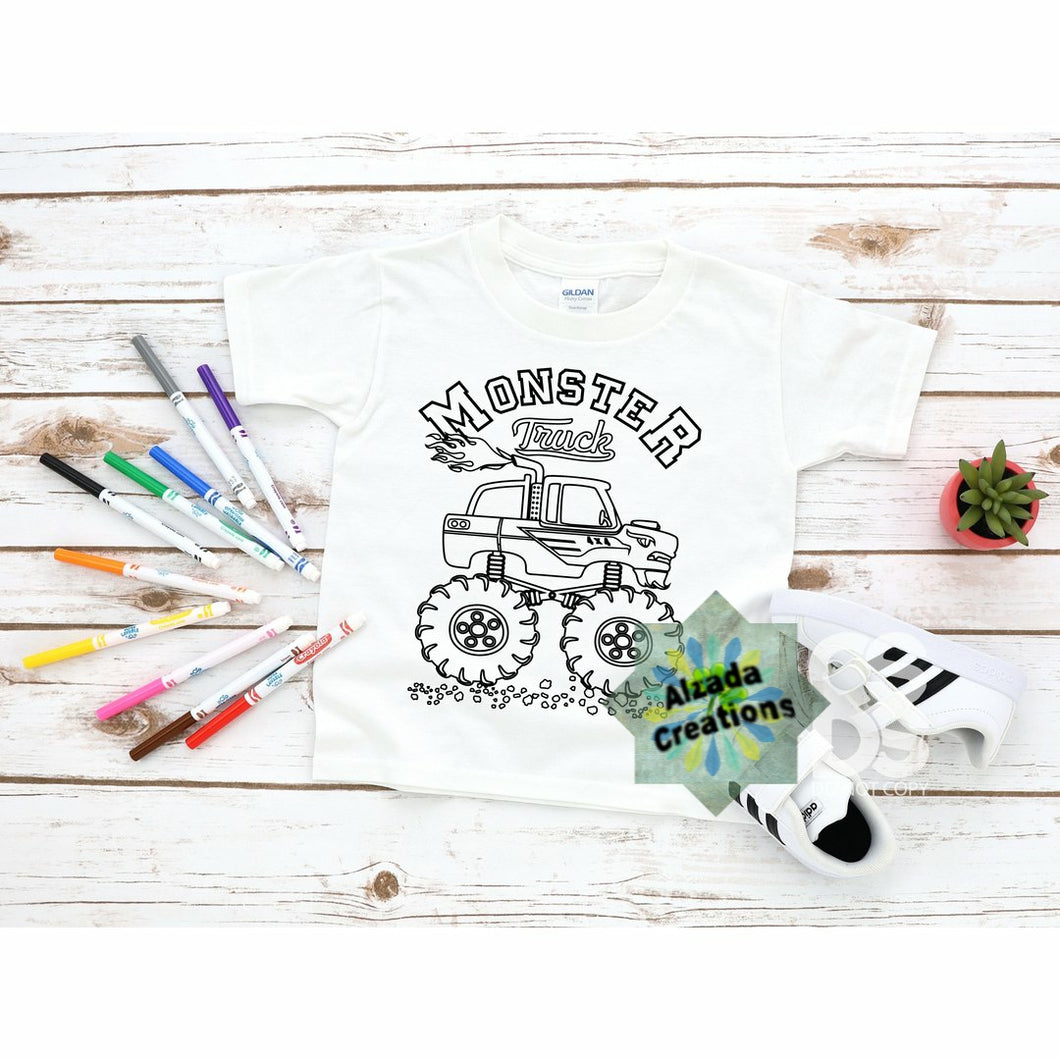 Monster Truck Coloring Shirt (Youth)