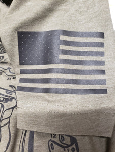 Mens  Graphic T Shirt ( I Study Triggernometry /Flag Sleeve)