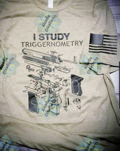 Load image into Gallery viewer, Mens  Graphic T Shirt ( I Study Triggernometry /Flag Sleeve)

